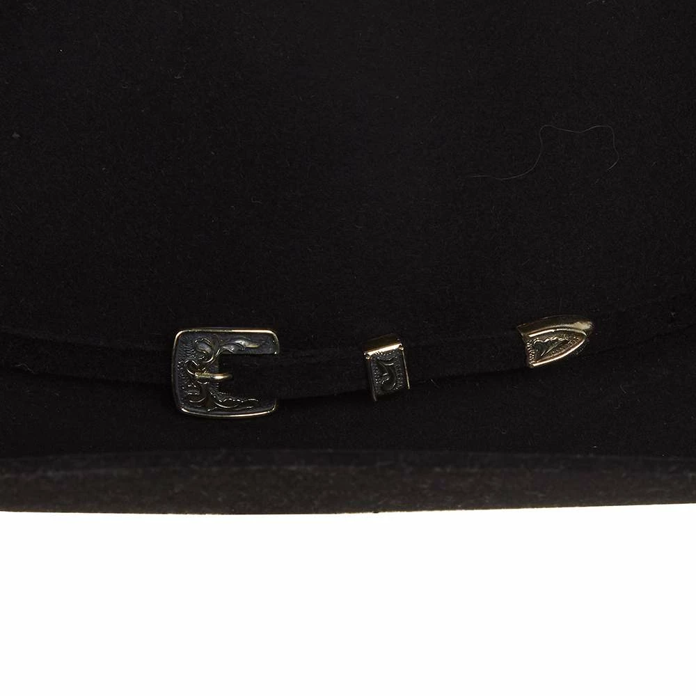 American Hats AHC 100X Black Self Band 4 1/4in. Brim Open Crown Felt Cowboy Hat - Image 2