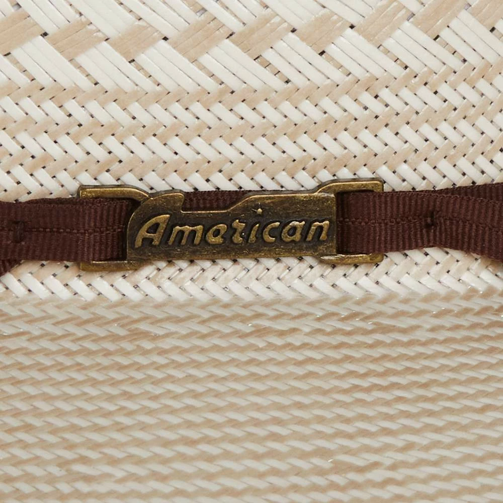 American Hats AHC 1011 Two Tone Vented Tan And Ivory 4 1/4in. Brim Round Oval Open Crown Cowboy Hat - Image 2