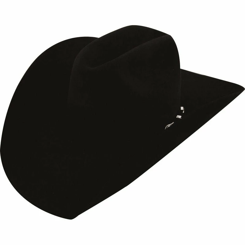 American Hats 10X Black Open Crown Felt Cowboy Hat 4 American Hats 10X Black Open Crown Felt Cowboy Hat - Image 2