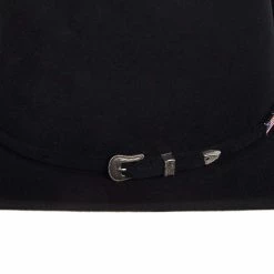 American Hats 10X Black Open Crown Felt Cowboy Hat 7 American Hats 10X Black Open Crown Felt Cowboy Hat -NRS World Sales 10XBLKS45 2