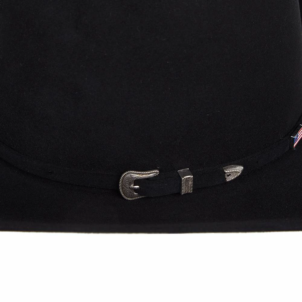 American Hats 10X Black Open Crown Felt Cowboy Hat 5 American Hats 10X Black Open Crown Felt Cowboy Hat - Image 3