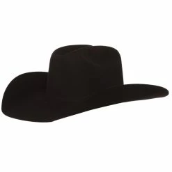 Jw Brooks Custom Hats 100X Black 4 1/4` Brim Felt Hat