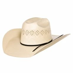Rodeo King 24K Shantung Diamond 5in. Brim Open Crown Straw Hat