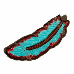 Painted Feather Hat Brooch