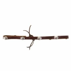 Austin Accent Inc. Brown Leather Tie Hat Band With Oval Conchos