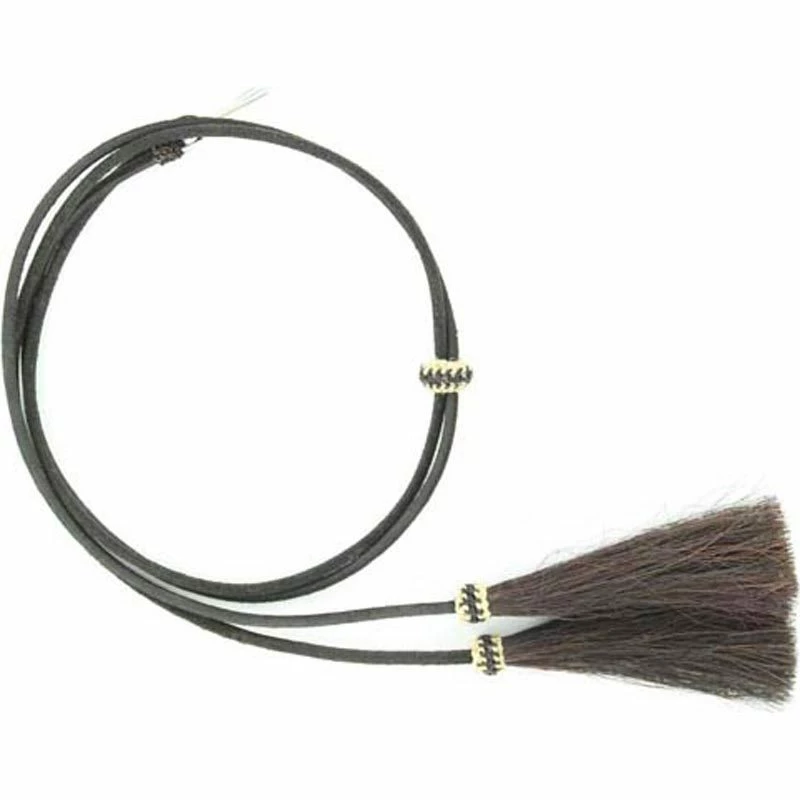 M&F Black Leather Stampede String Hat Band 3 M&F Black Leather Stampede String Hat Band
