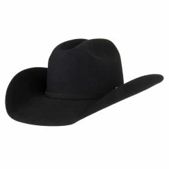 American Hats 7X Black Rancher Crease 4 1/4in. Brim Felt Cowboy Hat