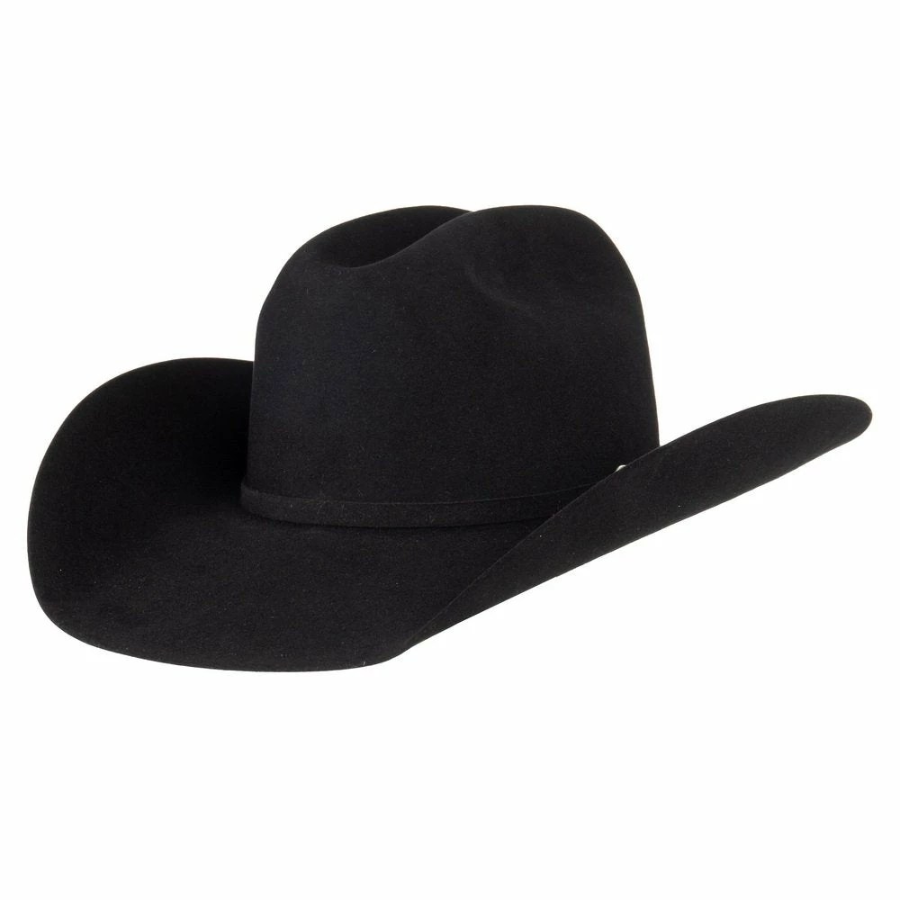 American Hats 7X Black Rancher Crease 4 1/4in. Brim Felt Cowboy Hat
