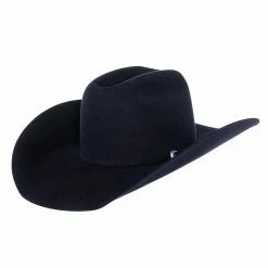 Rodeo King 7X Navy 4 1/2in. Brim Open Crown Self Band Felt Cowboy Hat