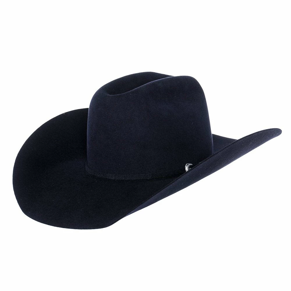 Rodeo King 7X Navy 4 1/2in. Brim Open Crown Self Band Felt Cowboy Hat 8 Rodeo King 7X Navy 4 1/2in. Brim Open Crown Self Band Felt Cowboy Hat - Image 6