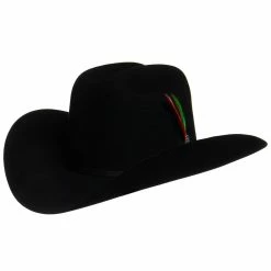 Stetson Hats 6X Precreased Rancher Black 4in. Brim Black Felt Cowboy Hat
