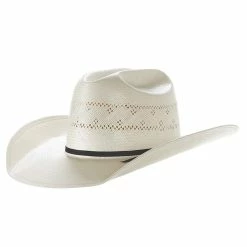 American Hats Solid Weave Fancy Vent 4in. Brim Straw Cowboy Hat