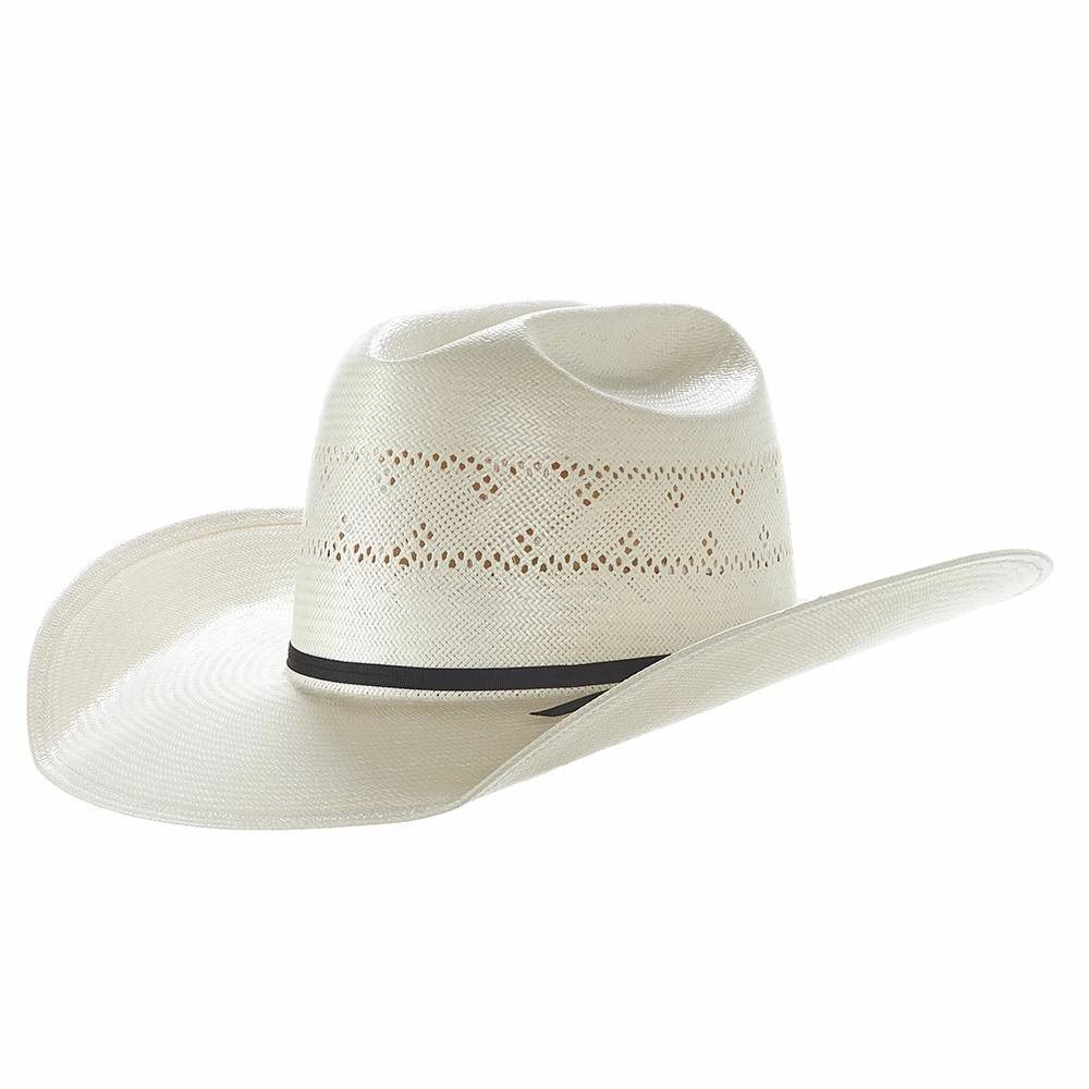 American Hats Solid Weave Fancy Vent 4in. Brim Straw Cowboy Hat