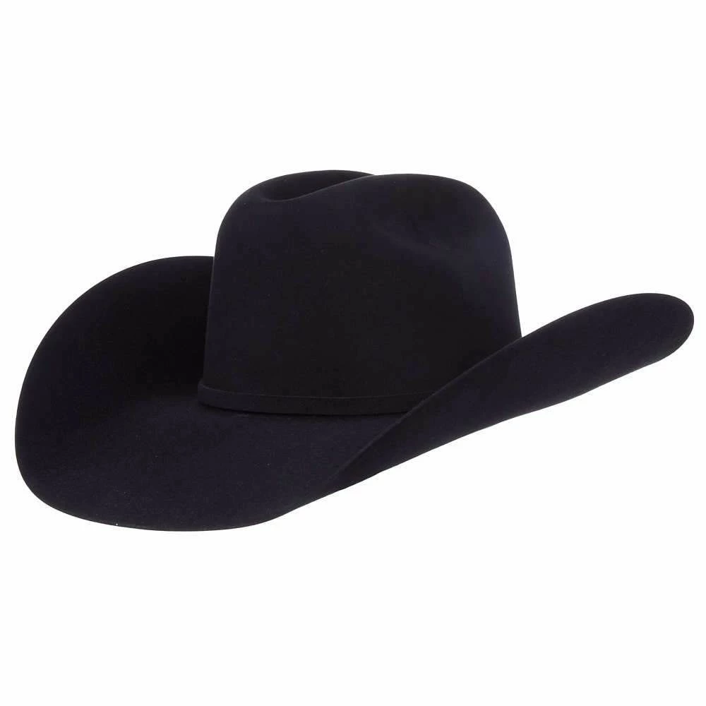 American Hats AHC 40X Rancher Crease Black Self Band 4 1/2in. Brim Felt Cowboy Hat 3 American Hats AHC 40X Rancher Crease Black Self Band 4 1/2in. Brim Felt Cowboy Hat