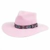 M&F Girls Pinch Front Pink Fashion Hat 3 1/2` Brim