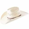 American Hats AHC 7420 2 Cord Chocolate Band 4 1/2in. Brim Open Crown Straw Cowboy Hat