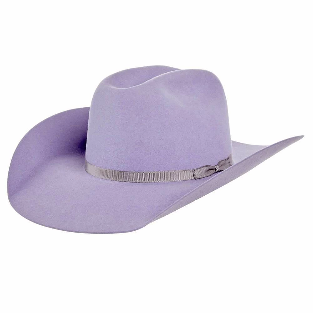 Rodeo King 7X Lilac Grey Ribbon Band 4in. Brim Felt Cowboy Hat 3 Rodeo King 7X Lilac Grey Ribbon Band 4in. Brim Felt Cowboy Hat