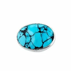 T5 Silver Turquoise Hat Slide