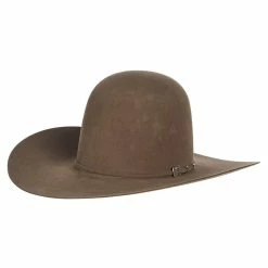 American Hats AHC Pecan 100X Self Band 4 1/4in. Brim Felt Cowboy Hat