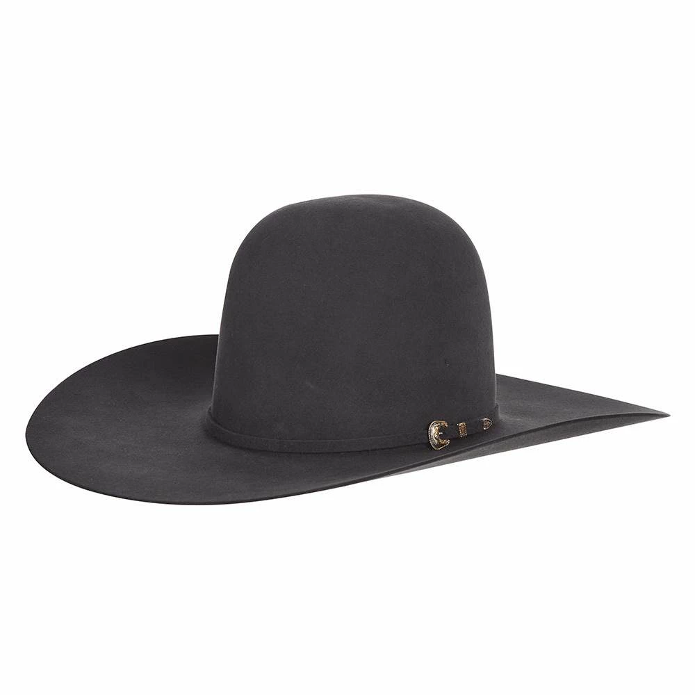 Rodeo King 60X Charcoal Open Crown 4 1/2in. Brim Self Band Felt Cowboy Hat 3 Rodeo King 60X Charcoal Open Crown 4 1/2in. Brim Self Band Felt Cowboy Hat