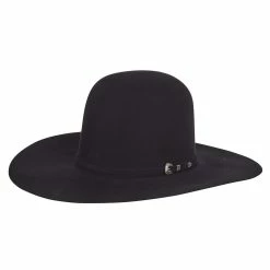 Rodeo King 30X Black 4 1/2in. Brim Open Crown Felt Cowboy Hat