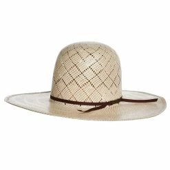 American Hats 5050 Sand Patchwork 4 1/4in Brim Open Crown Straw Cowboy Hat