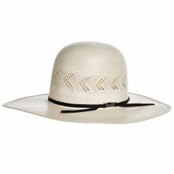 American Hats AHC JC4210 2 Cord Black Band 4 1/4in. Brim Open Crown Straw Cowboy Hat