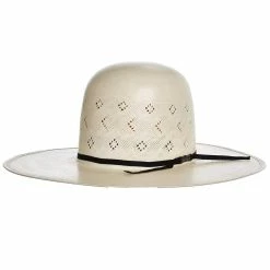 American Hats AHC TC8900 2 Cord Black Band 4 1/4in. Brim Open Crown Straw Cowboy Hat