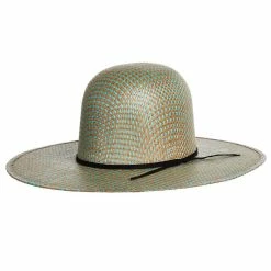 Rodeo King Turquoise Jute Open Crown 4-1/2in. Brim Straw Cowboy Hat