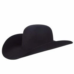 Jw Brooks Custom Hats 100X Black 8.5oz Work Horse 5in. Brim Felt Cowboy Hat