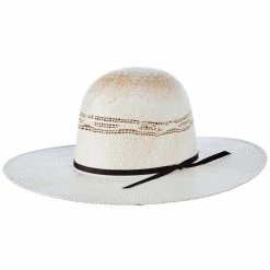 Youth Twister Ivory And Tan Bangora Straw Hat