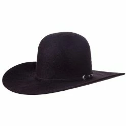 Rodeo King 10X Black Cherry Grizzly 4 1/2in. Brim Open Crown Felt Cowboy Hat