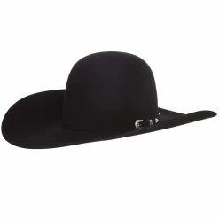 American Hats AHC 10X Black 5in. Brim Round Oval Felt Cowboy Hat