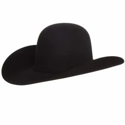 American Hats AHC 100X Black Self Band 4 1/4in. Brim Open Crown Felt Cowboy Hat