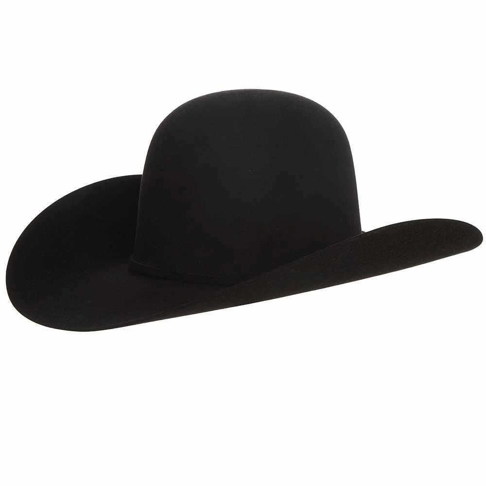 American Hats AHC 100X Black Self Band 4 1/4in. Brim Open Crown Felt Cowboy Hat