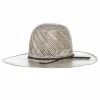 American Hats AHC 5100 Fancy Vent Two Tone Grey/Ivory 4 1/4in. Brim Round Oval Open Crown Cowboy Hat