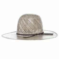 American Hats AHC 5100 Fancy Vent Two Tone Grey/Ivory 4 1/4in. Brim Round Oval Open Crown Cowboy Hat