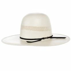 American Hats AHC 7104 Solid Weave Fancy Vent Ivory 4 1/4in. Brim Round Oval Open Crown Cowboy Hat