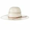 American Hats AHC 7700 Fancy Vent With Two Tone Ivory And Tan 4 1/4in. Brim Round Oval Open Crown Cowboy Hat