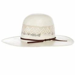 American Hats AHC 8300 Fancy Vent Ivory 4 1/4in. Brim Round Oval Open Crown Cowboy Hat