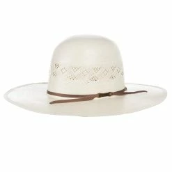 American Hats AHC 8500 Fancy Vent Solid Weave Ivory 4 1/4in. Brim Round Oval Open Crown Cowboy Hat