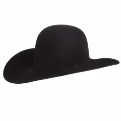 American Hats AHC 7X Black Self Band 4 1/4in. Brim Round Oval Open Crown Felt Cowboy Hat