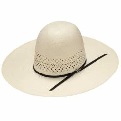 NRS 20X Ivory Shantung 4 1/4 Inch Brim Open Crown Straw Cowboy Hat