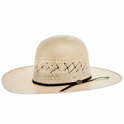 NRS 20X Two Tone With Diamond Vent 4 1/4 Inch Brim Open Crown Straw Cowboy Hat