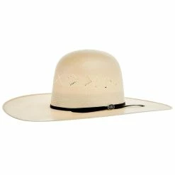 NRS 20X Fancy Vent Ivory Shantung 5 Inch Brim Open Crown Straw Cowboy Hat