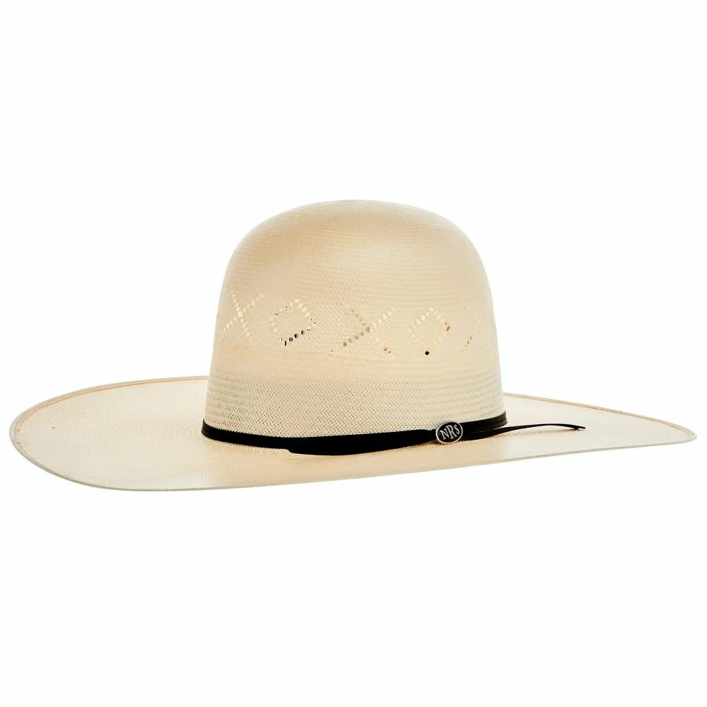 NRS 20X Fancy Vent Ivory Shantung 5 Inch Brim Open Crown Straw Cowboy Hat