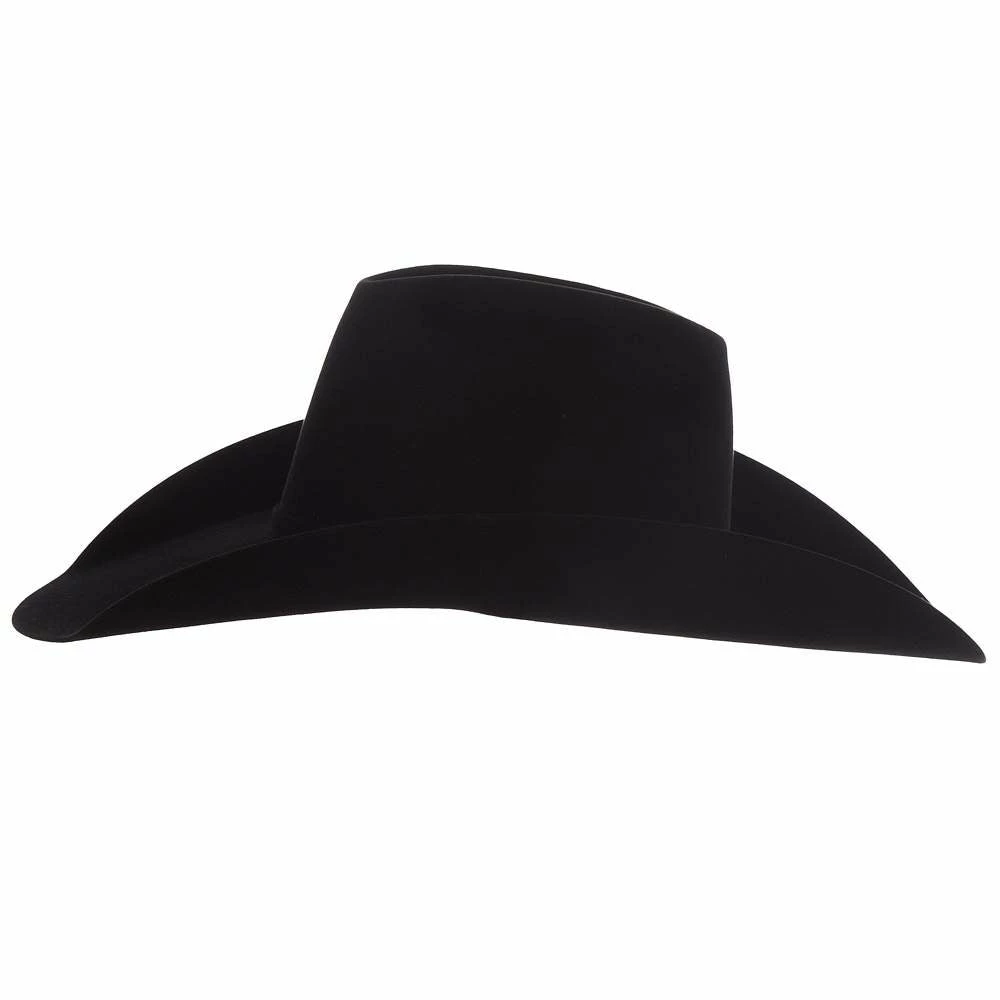 American Hats 20X Black Self Band Open Crown 5in. Brim Felt Cowboy Hat - Image 3