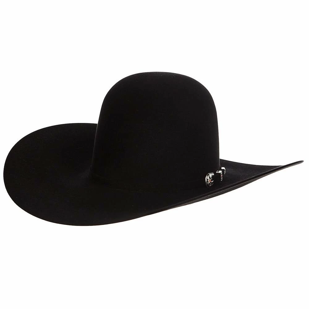 American Hats 20X Black Self Band Open Crown 5in. Brim Felt Cowboy Hat - Image 4