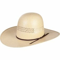 Rodeo King 2-Tone Herringone Open Crown Rodeo King Straw Hat