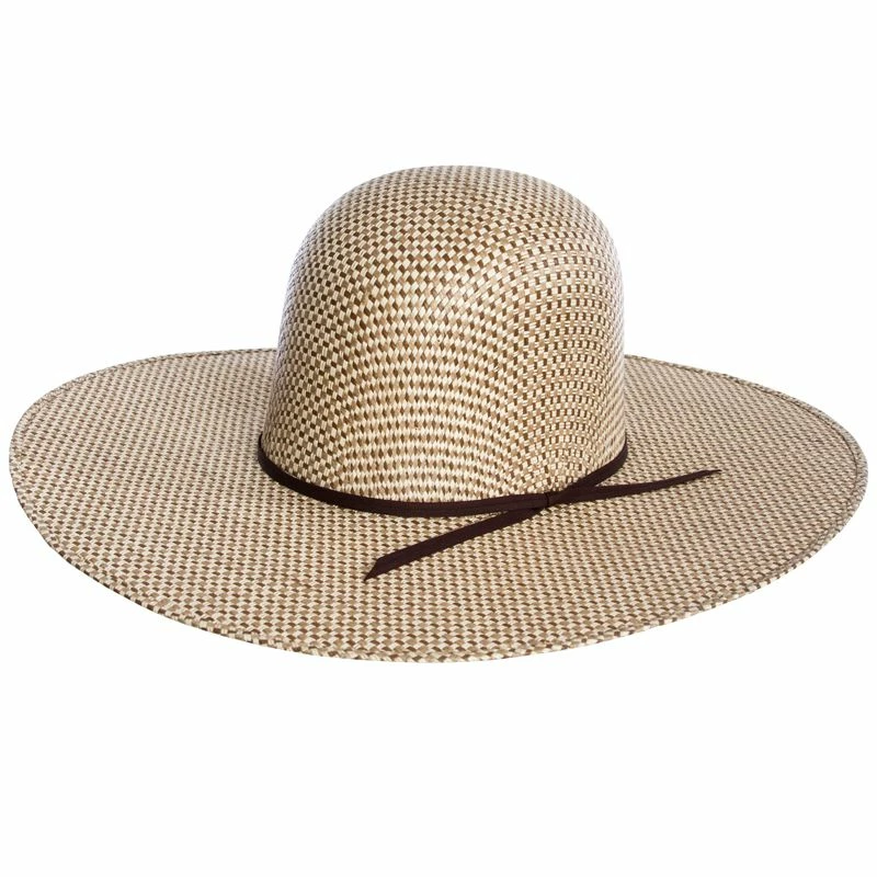 Rodeo King 3 Tone Open Crown 5in. Brim Straw Cowboy Hat